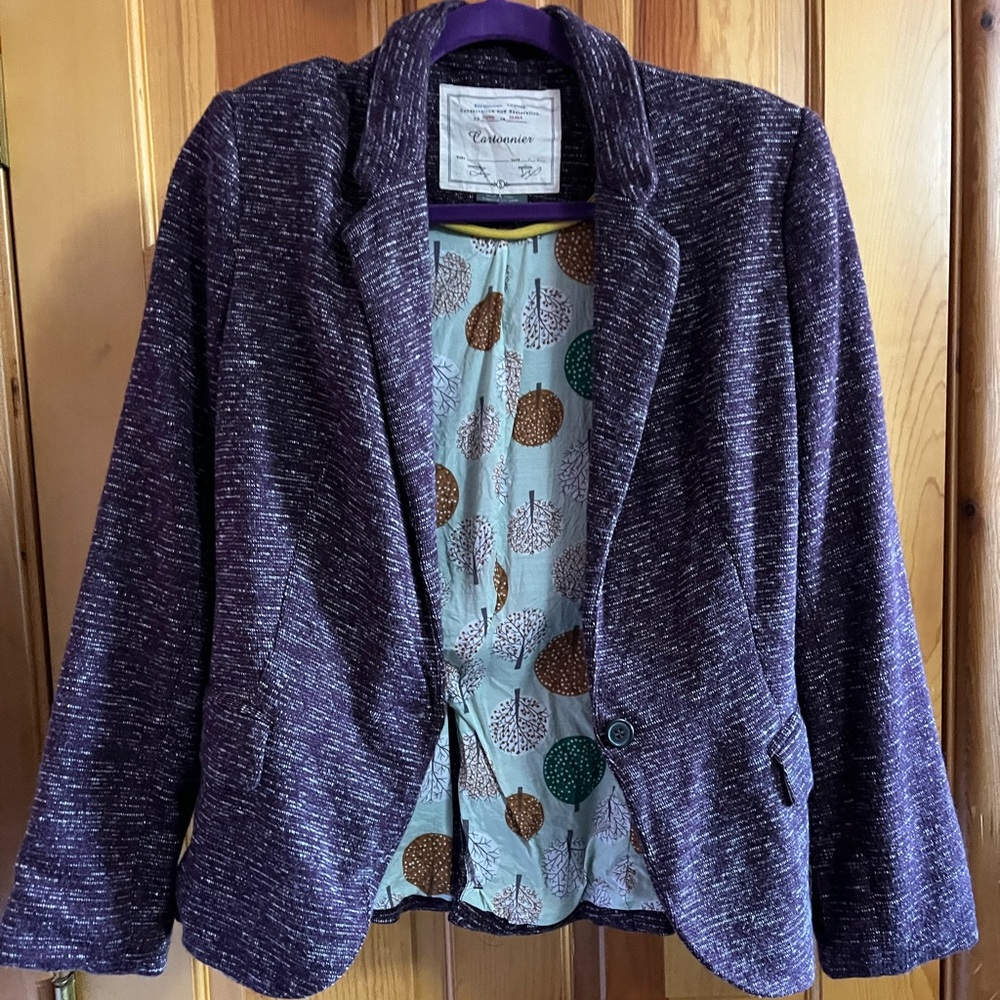 Cartonnier Purple Textured Blazer